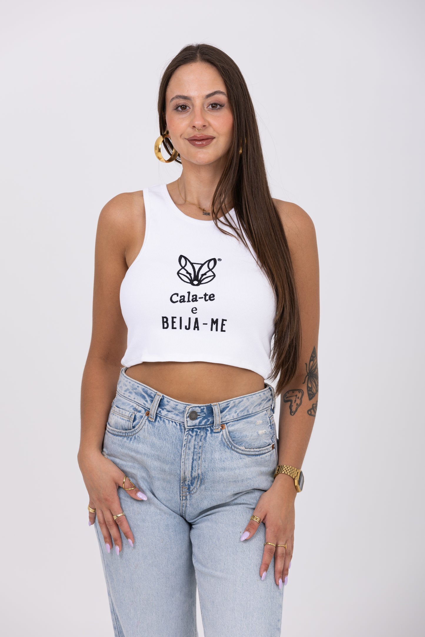 CROP TOP CALA-TE E BEIJA-ME