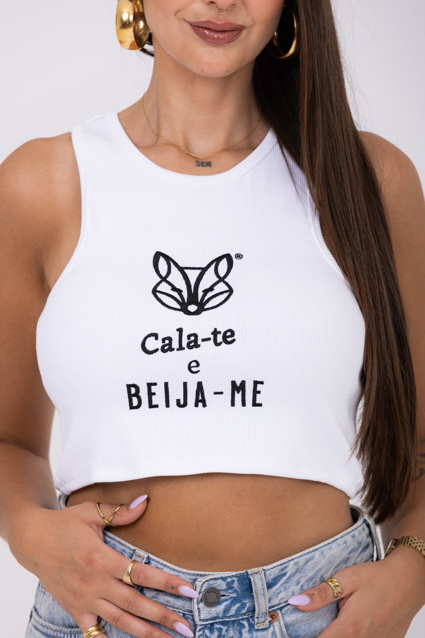 CROP TOP CALA-TE E BEIJA-ME